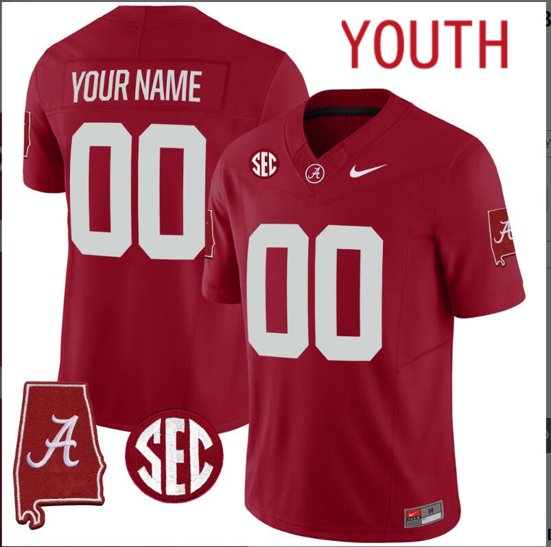 Youth Alabama Crimson Tide Vapor Limited red Custom 2024 Nike NCAA Jersey 2->customized nfl jersey->Custom Jersey